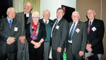 Incoming president Jan O’Brien with 2014/15 board members (from left) Des Dowdy, Bill Waugh, Peter Windeyer, Tim Bickford, Bob Stanley, Paul O’Brien