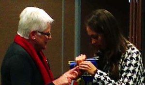 Jan O'Brien presented the Rotary plaque to Magdalena
